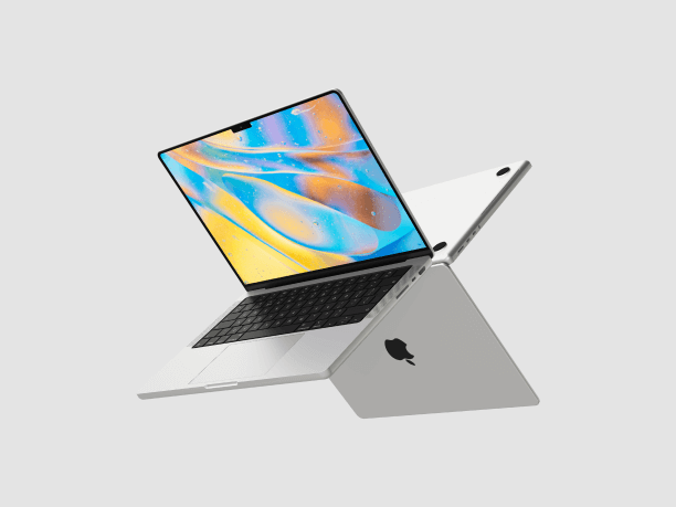 macbook pro silver simple mockup scene 6