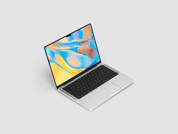 free macbook pro silver simple mockup scene 7