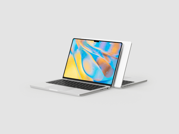 macbook pro silver simple mockup scene 9