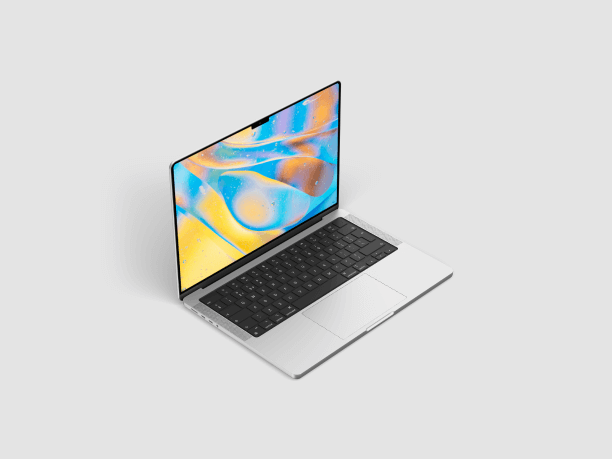 macbook pro silver simple mockup scene 10