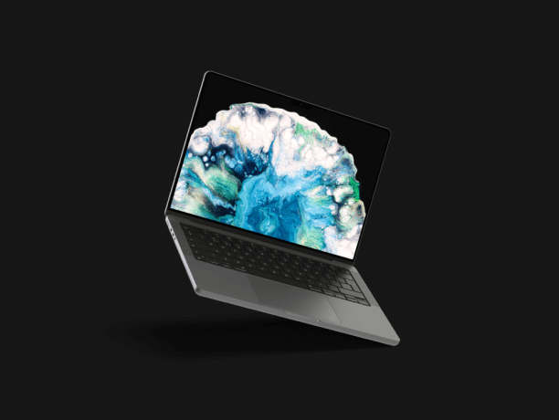 macbook pro space grey simple mockup scene 2