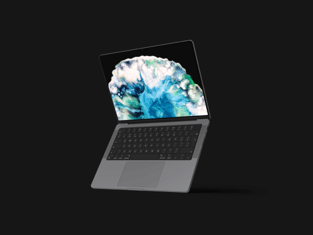 macbook pro space grey simple mockup scene 3