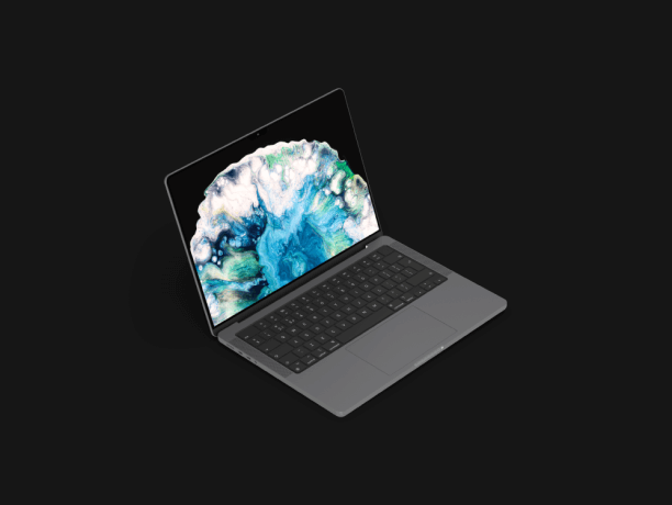 free macbook pro space grey simple mockup scene 7