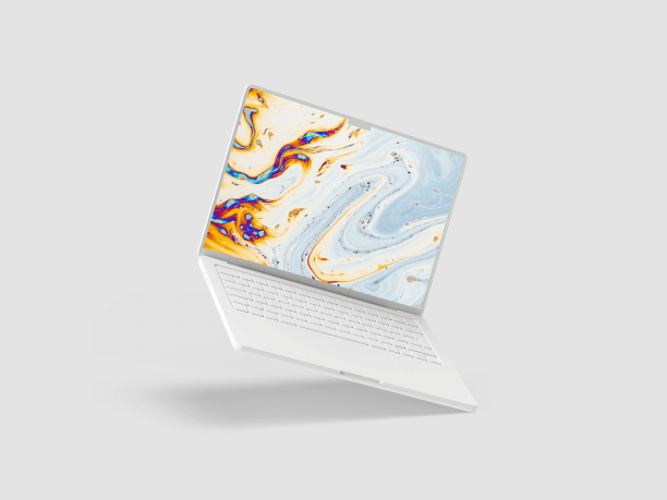 macbook pro clay simple mockup scene 2
