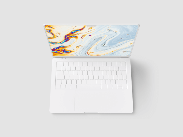macbook pro clay simple mockup scene 4