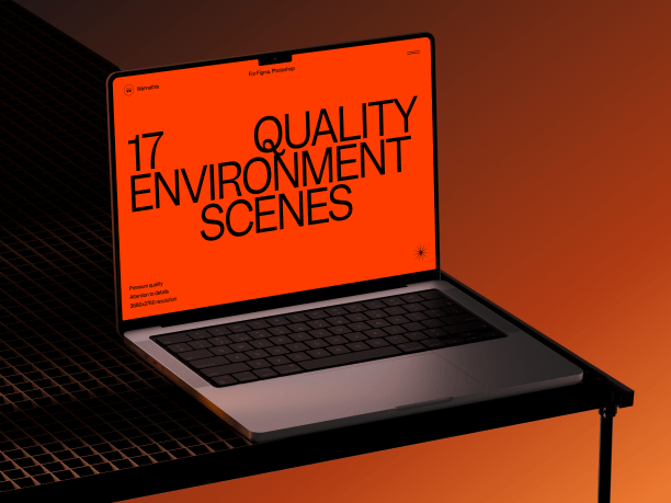 macbook pro in a spotlight