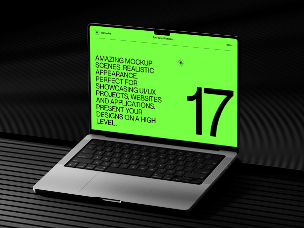 macbook pro on a grey background