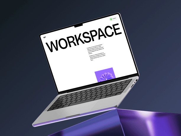 workspace macbook mockup on the edge
