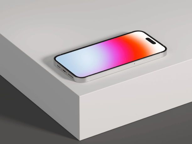 iphone 14 pro mockup on the corner