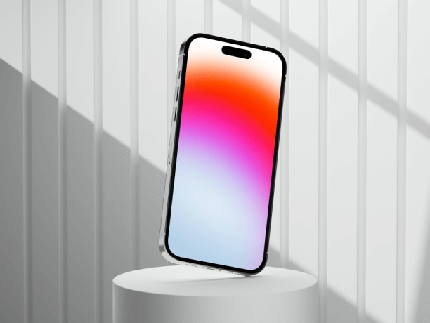 iphone 14 pro mockup with rifle wall