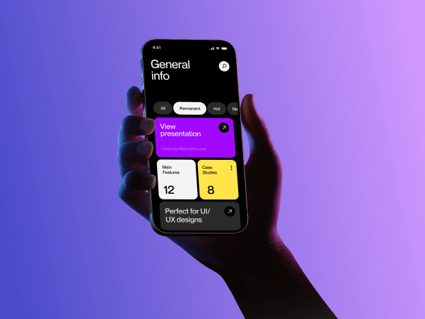 free hands holding phone mockup with gradient backround 10