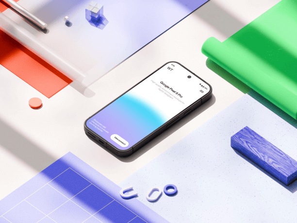 google pixel 9 pro mockup on the table