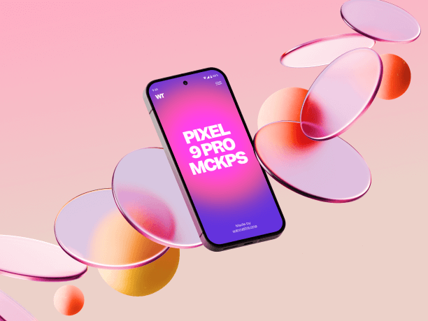 google pixel 9 pro mockup levitating