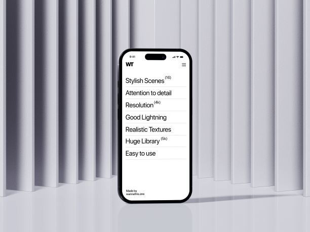iphone 16 pro mockup in white environment