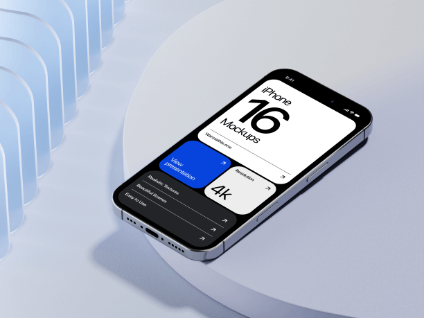 iphone 16 pro mockup in abstract environment