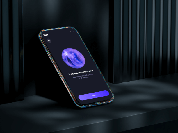 glass phone mockup dark scene 2