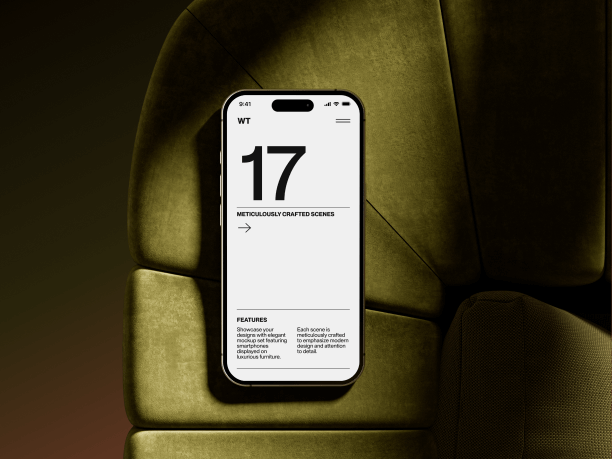 iphone 16 mockup on a green sofa 2