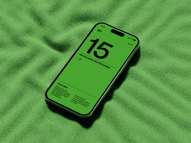 iphone 16 mockup on the green carpet