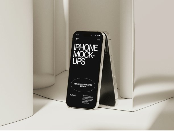 iphone 16 mockup in front of the mirror