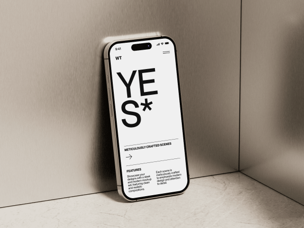 iphone 16 mockup in the corner
