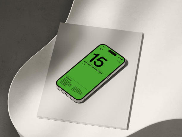 iphone 16 mockup on the book