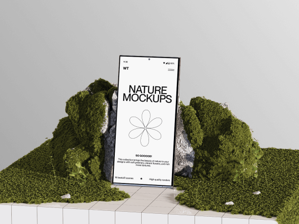 samsung s24 mockup in abstract environment