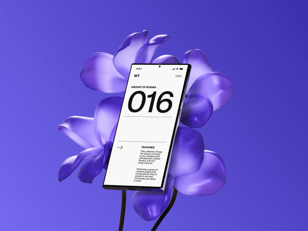 samsung s24 mockup with purple background