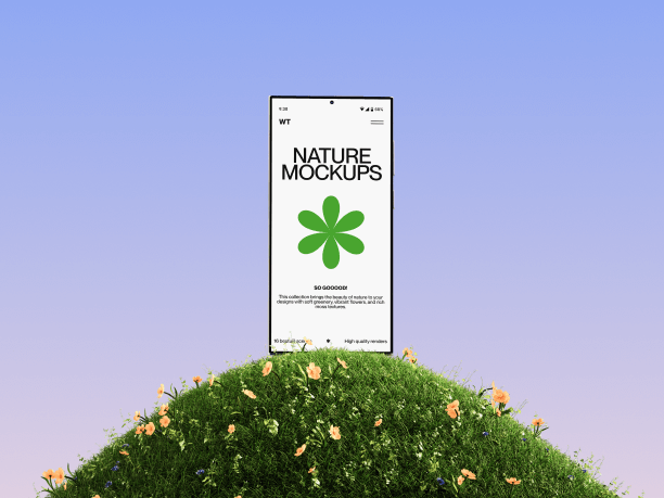 samsung s24 mockup in nature environment