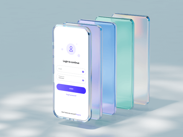 glass phone mockup light scene 4