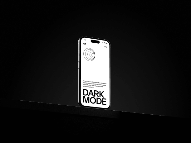blackout silhouette phone mockup in minimal environment