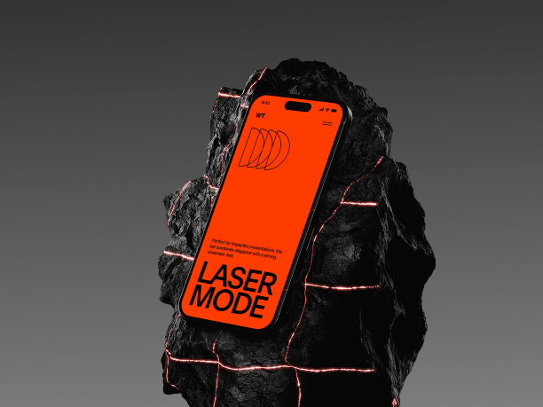 vertical iphone display with crossed laser beams