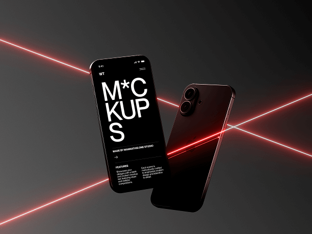iphone display with red light effects