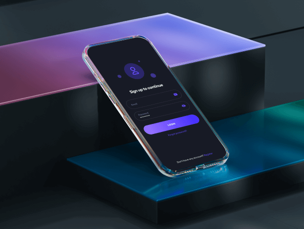 glass phone mockup dark scene 5