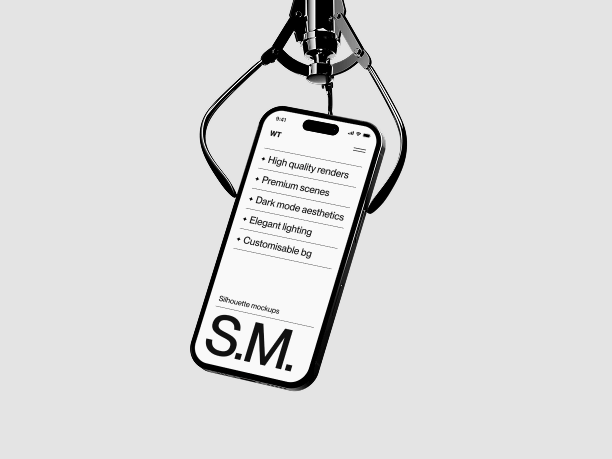 hanging phone mockup with cable