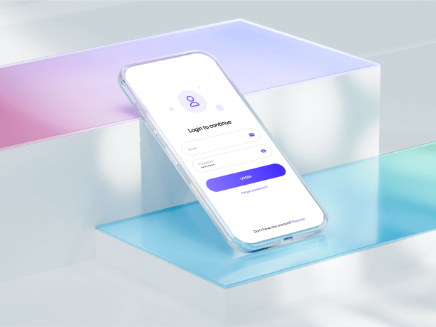 glass phone mockup light scene 5