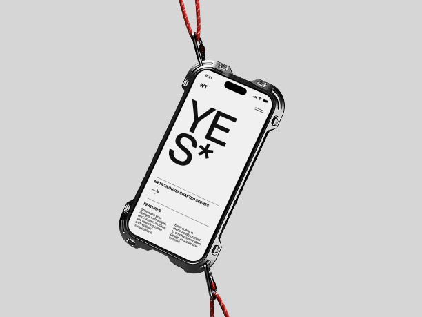 phone mockup with strap