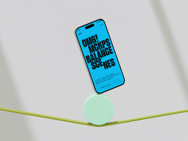 smartphone mockup with minimal balance setup