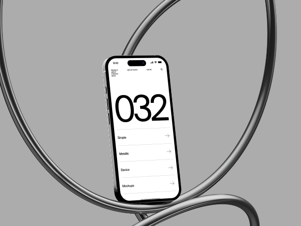 iphone mockup with industrial metal frame