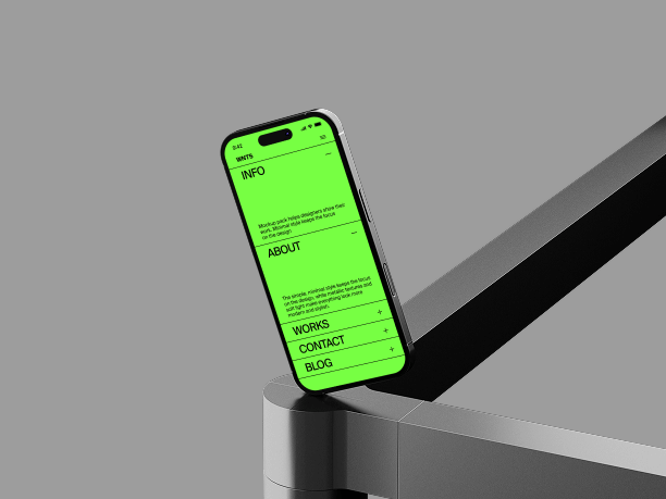 iphone mockup on industrial metallic platform