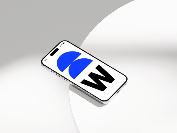 iphone mockup on round white platform