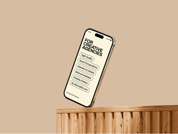 floating iphone mockup above desk