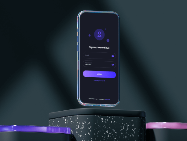 glass phone mockup dark scene 7