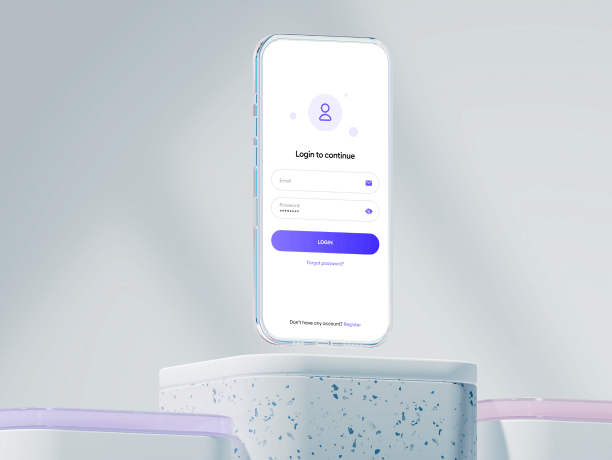 stylish glass phone mockup light scene 7