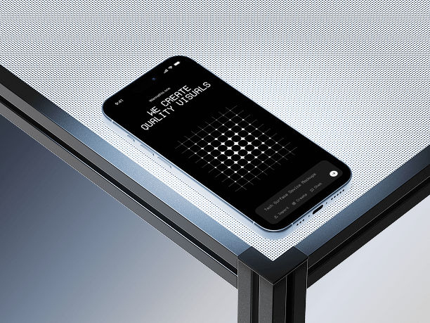 phone mockup on tech platform