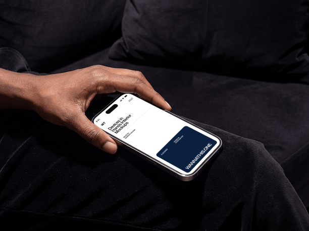 iphone mockup in hand on seat