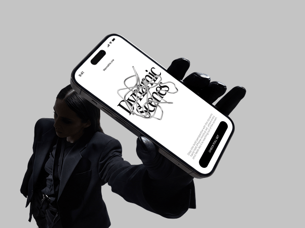 editorial iphone mockup with gloves