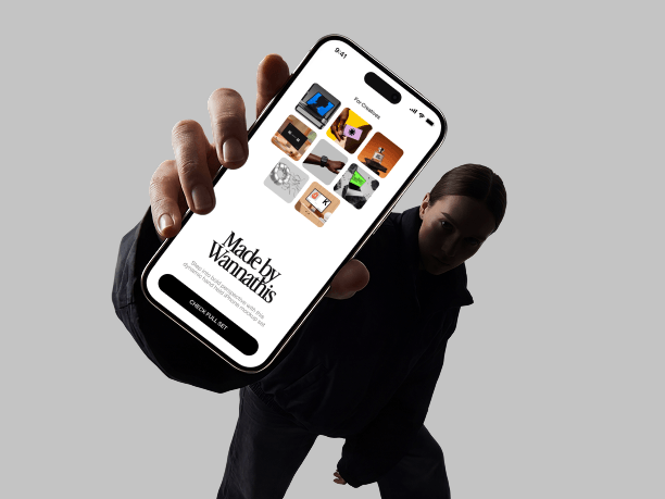 creative handheld iphone mockup