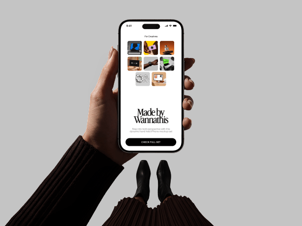 minimal handheld iphone mockup