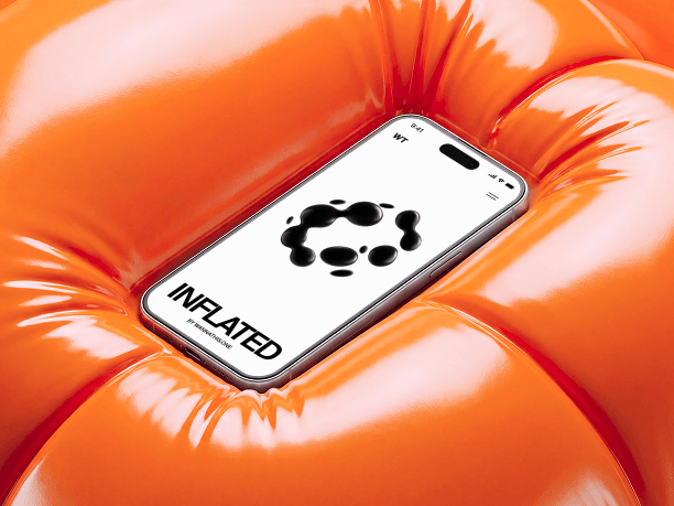 iphone mockup close up on inflatable seat