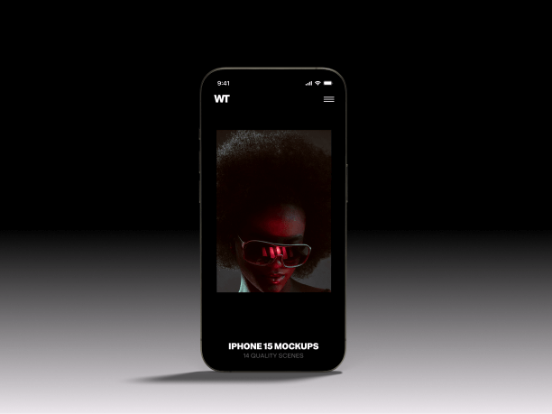 iphone 15 pro on gradient background